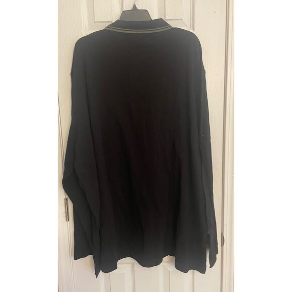 Johnny Bigg Hudson White Tipped on Black Long Sleeved Polo, A41 - Picture 2 of 4